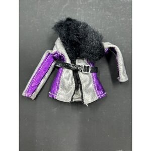 Bratz Dolls Wintertime Faux Fur‎ Metallic Silver And Purple Jacket